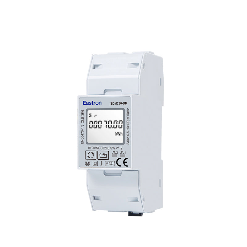 SDM230DR-MID Einphasiger, 100 A direkt angeschlossener digitaler kWh-Impulszähler für DIN-Schiene mit teilweise rücksetzbaren kWh – MID-zertifiziert
