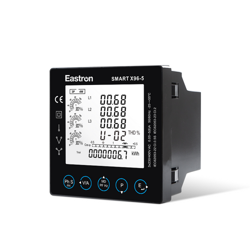 SMART X96-5-MID Dreiphasiges 1A/5a CT-betriebenes digitales Multifunktions-Impuls- und Modbus-Messgerät zur Schalttafelmontage - MID-zertifiziert