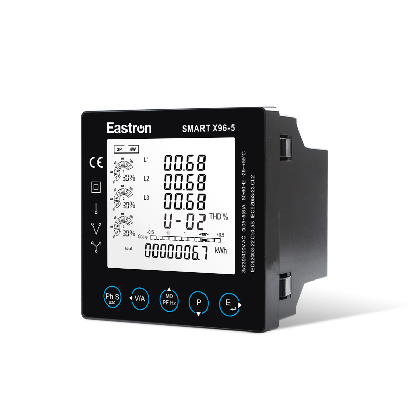 SMART X96-5-MID Dreiphasiges 1A/5a CT-betriebenes digitales Multifunktions-Impuls- und Modbus-Messgerät zur Schalttafelmontage - MID-zertifiziert