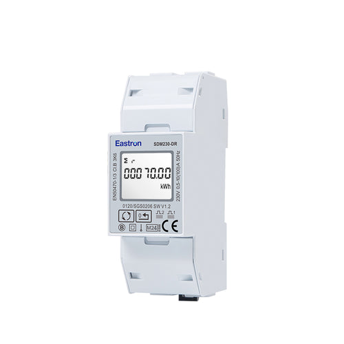 SDM230DR-MID Single-Phase 100A Direct Connected DIN Rail Digital kWh Pulse Meter with Partial Resettable kWh - MID Certified