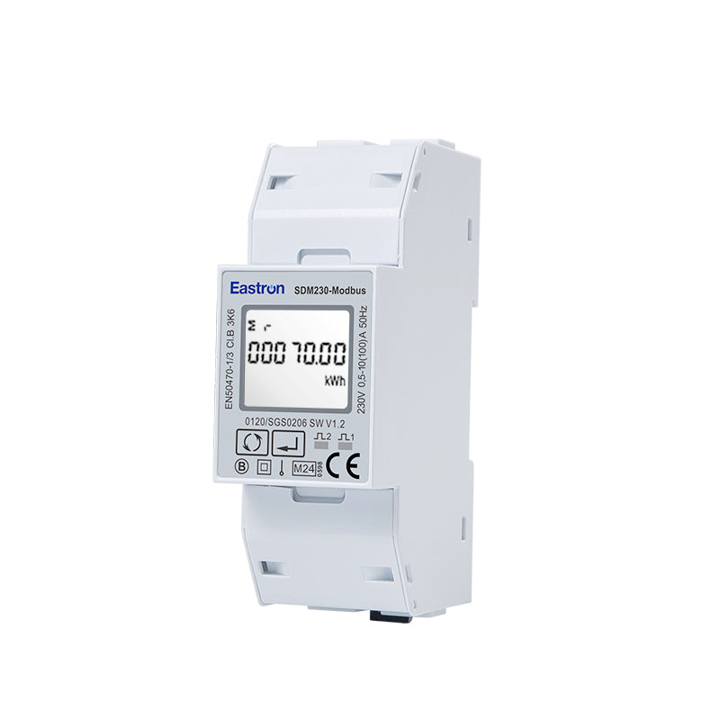 SDM230-MODBUS-MID V2 Single-Phase 100A Direct Connected DIN Rail Digital Multifunction Pulse & Modbus Meter - MID Certified