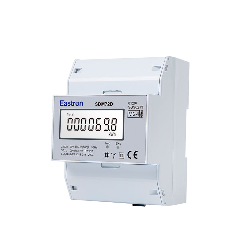 SDM72D-MID Three-Phase 100A Direct Connected DIN Rail Digital kWh Pulse Meter - MID Certified