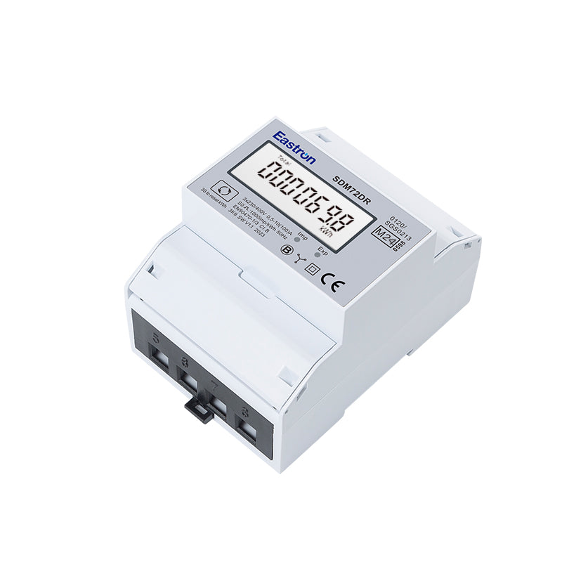 SDM72DR-MID Three-Phase 100A Direct Connected DIN Rail Digital kWh Pulse Meter with Partial Resettable kWh - MID Certified