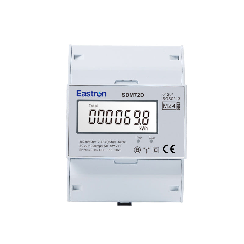 SDM72D-MID Three-Phase 100A Direct Connected DIN Rail Digital kWh Pulse Meter - MID Certified