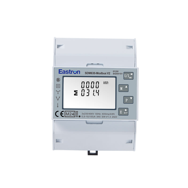 SDM630-MODBUS-MID V2 Three-Phase 100A Direct Connected DIN Rail Digital Multifunction Pulse & Modbus Meter- MID Certified