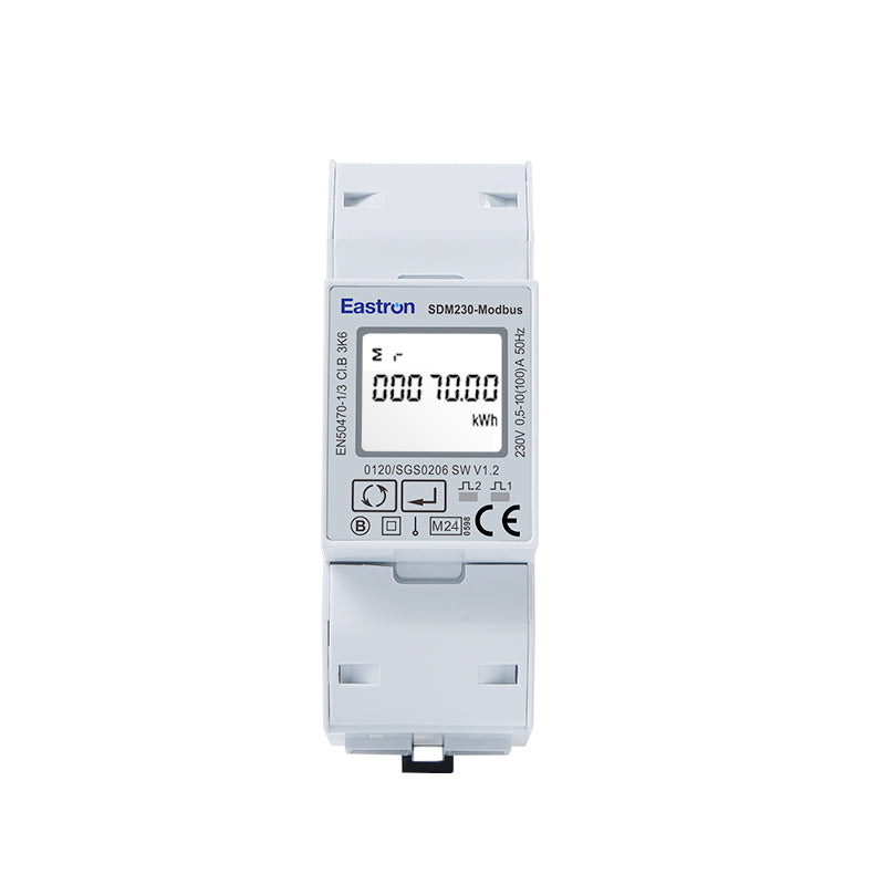 SDM230-MODBUS-MID V2 Single-Phase 100A Direct Connected DIN Rail Digital Multifunction Pulse & Modbus Meter - MID Certified