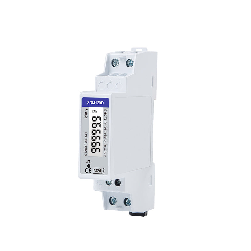 SDM120D-MID Single-Phase 45A Direct Connected DIN Rail Digital kWh Pulse Meter without Backlight - MID Certified