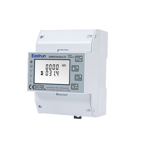 SDM630-MODBUS-MID V2 Three-Phase 100A Direct Connected DIN Rail Digital Multifunction Pulse & Modbus Meter- MID Certified