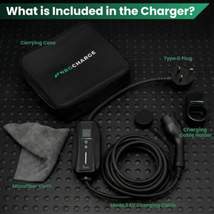 EV Charger 3 Pin Plug | Portable EV Charger Type 2, 3kW | Single Phase, Cabel, 6-13A | Electric Car Charger | Home Car Charger | Fast Charging, Compact, Travel-Friendly (3kW, 5,5 Meter)