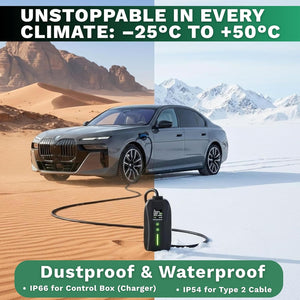 EV Charger 3 Pin Plug | Portable EV Charger Type 2, 3kW | Single Phase, Cabel, 6-13A | Electric Car Charger | Home Car Charger | Fast Charging, Compact, Travel-Friendly (3kW, 5,5 Meter)