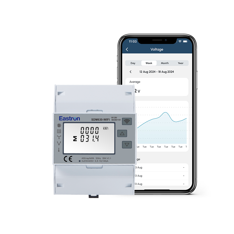 SDM630-WIFI Three-Phase 100A Direct Connected DIN Rail Digital Multifunction- MID Certified